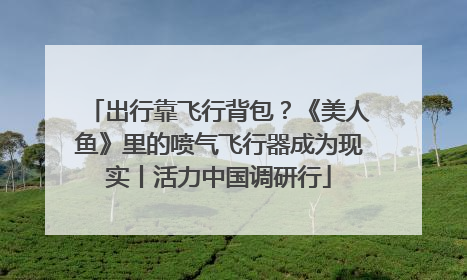 出行靠飞行背包？《美人鱼》里的喷气飞行器成为现实丨活力中国调研行