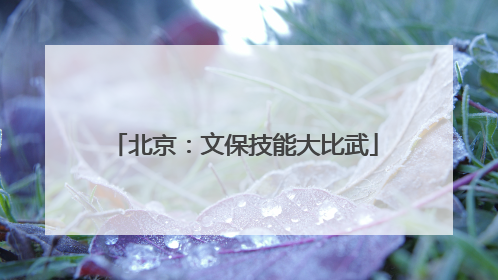北京：文保技能大比武