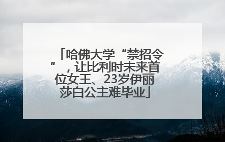 哈佛大学“禁招令”，让比利时未来首位女王、23岁伊丽莎白公主难毕业