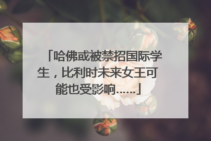 哈佛或被禁招国际学生，比利时未来女王可能也受影响……