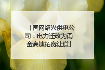 国网绍兴供电公司：电力迁改为甬金高速拓宽让道