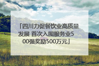 四川力促餐饮业高质量发展 首次入围服务业500强奖励500万元