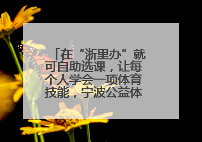 在“浙里办”就可自助选课，让每个人学会一项体育技能，宁波公益体培落到实处