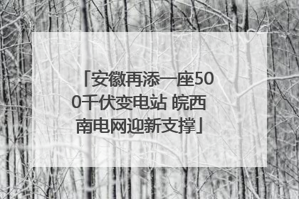 安徽再添一座500千伏变电站 皖西南电网迎新支撑