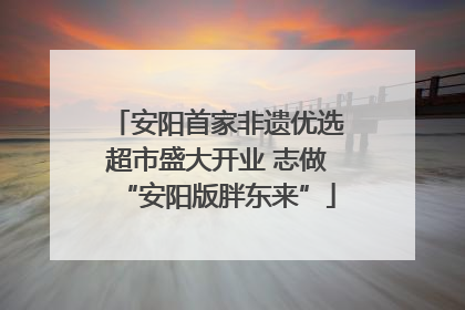 安阳首家非遗优选超市盛大开业 志做“安阳版胖东来”