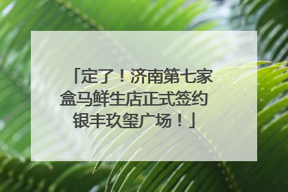 定了！济南第七家盒马鲜生店正式签约银丰玖玺广场！