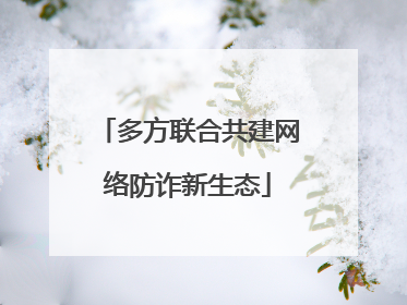 多方联合共建网络防诈新生态