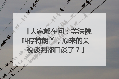 大家都在问：美法院叫停特朗普，原来的关税谈判都白谈了？