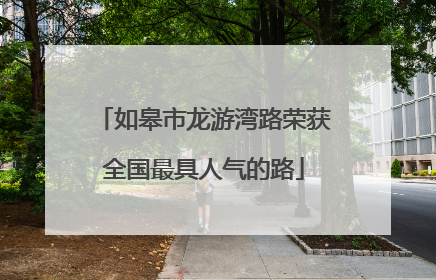 如皋市龙游湾路荣获全国最具人气的路