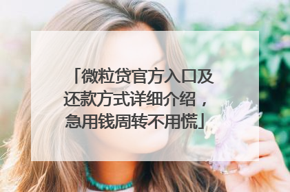 微粒贷官方入口及还款方式详细介绍，急用钱周转不用慌
