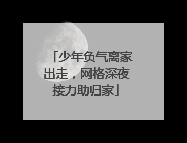 少年负气离家出走，网格深夜接力助归家