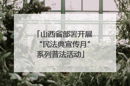 山西省部署开展“民法典宣传月”系列普法活动