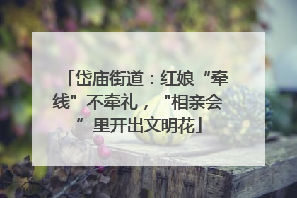 岱庙街道：红娘“牵线”不牵礼，“相亲会”里开出文明花