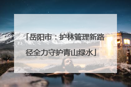 岳阳市：护林管理新路径全力守护青山绿水