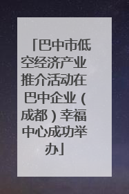 巴中市低空经济产业推介活动在巴中企业（成都）幸福中心成功举办