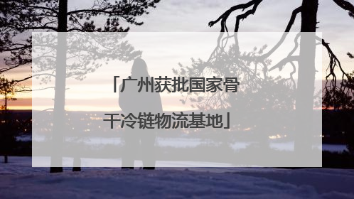 广州获批国家骨干冷链物流基地