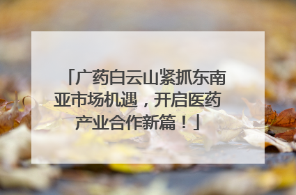 广药白云山紧抓东南亚市场机遇，开启医药产业合作新篇！