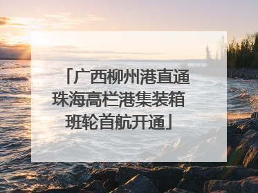 广西柳州港直通珠海高栏港集装箱班轮首航开通