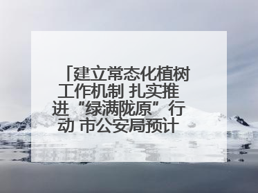 建立常态化植树工作机制 扎实推进“绿满陇原”行动 市公安局预计年底前完成1402亩绿化任务
