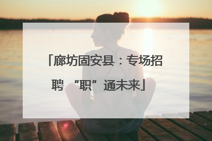 廊坊固安县：专场招聘 “职”通未来
