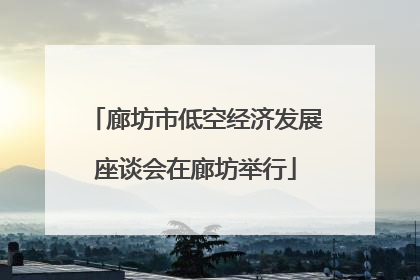 廊坊市低空经济发展座谈会在廊坊举行