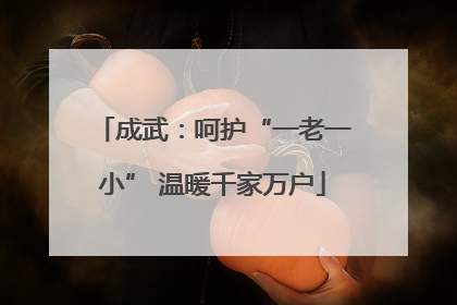成武：呵护“一老一小” 温暖千家万户