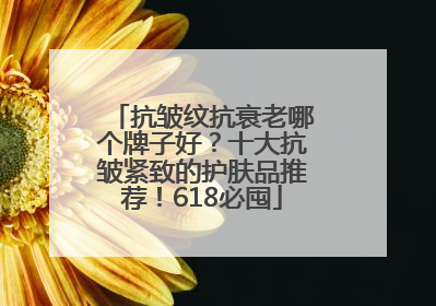 抗皱纹抗衰老哪个牌子好？十大抗皱紧致的护肤品推荐！618必囤