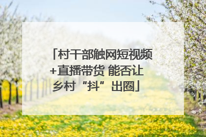 村干部触网短视频+直播带货 能否让乡村“抖”出圈