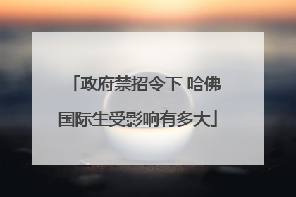 政府禁招令下 哈佛国际生受影响有多大