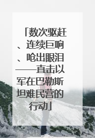 数次驱赶、连续巨响、呛出眼泪——直击以军在巴勒斯坦难民营的行动