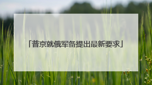 普京就俄军备提出最新要求