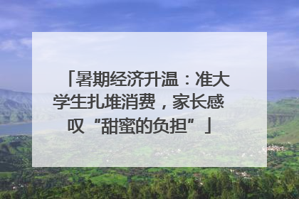 暑期经济升温：准大学生扎堆消费，家长感叹“甜蜜的负担”