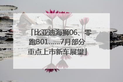 比亚迪海狮06、零跑B01……7月部分重点上市新车展望