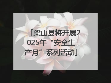 梁山县将开展2025年“安全生产月”系列活动