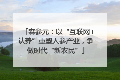 森参元：以“互联网+认养”重塑人参产业，争做时代“新农民”
