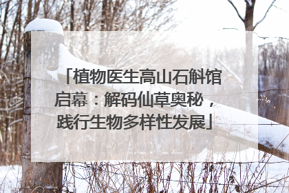 植物医生高山石斛馆启幕：解码仙草奥秘，践行生物多样性发展