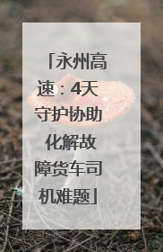 永州高速：4天守护协助 化解故障货车司机难题