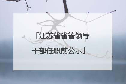 江苏省省管领导干部任职前公示