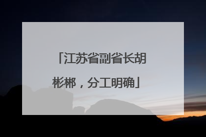 江苏省副省长胡彬郴，分工明确