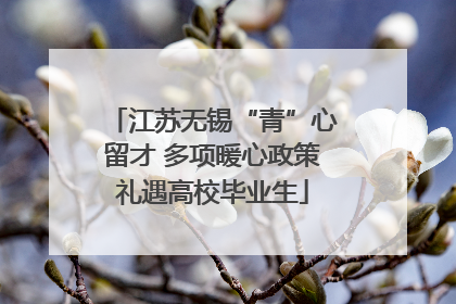 江苏无锡“青”心留才 多项暖心政策礼遇高校毕业生