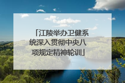 江陵举办卫健系统深入贯彻中央八项规定精神轮训