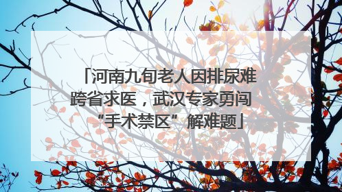 河南九旬老人因排尿难跨省求医，武汉专家勇闯“手术禁区”解难题