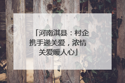 河南淇县：村企携手递关爱，浓情关爱暖人心
