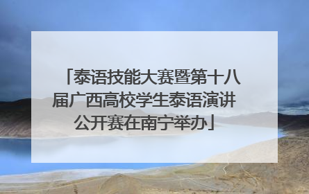 泰语技能大赛暨第十八届广西高校学生泰语演讲公开赛在南宁举办