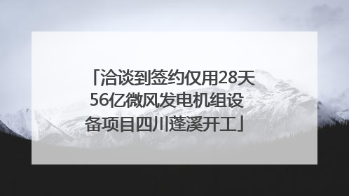 洽谈到签约仅用28天 56亿微风发电机组设备项目四川蓬溪开工