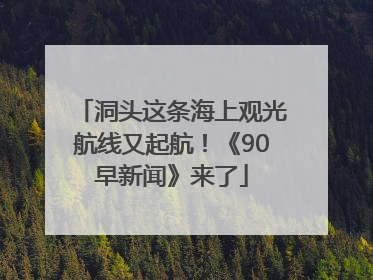 洞头这条海上观光航线又起航！《90早新闻》来了