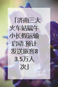 济南三大火车站端午小长假运输启动 预计发送旅客83.5万人次