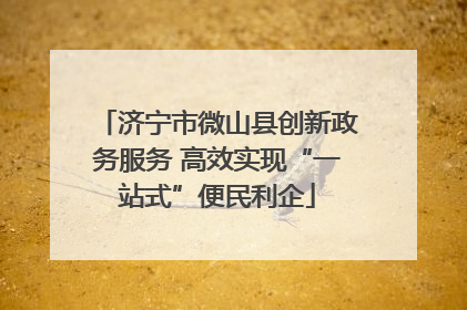 济宁市微山县创新政务服务 高效实现“一站式”便民利企