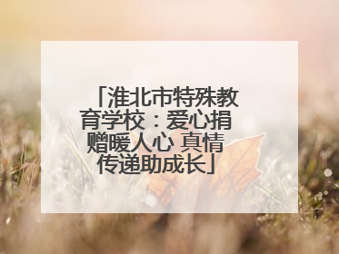 淮北市特殊教育学校：爱心捐赠暖人心 真情传递助成长