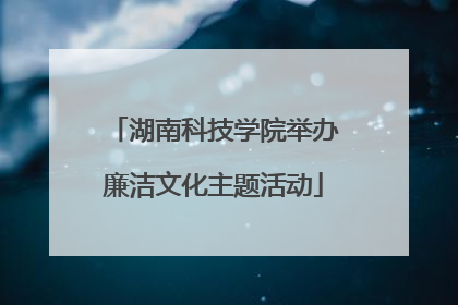 湖南科技学院举办廉洁文化主题活动
